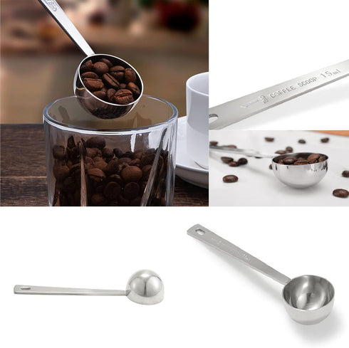 Stainless Steel Coffee Scoops with Long Handle,Stainless Steel 1 Table Spoon,for Coffee Milk Fruit Powder, Measuring Dry and Liquid Ingredients, C...