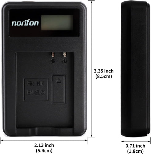 EN-EL23 LCD USB Charger for Nikon Coolpix P600, Coolpix P610, Coolpix P900 Camera and More...