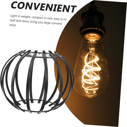 Zerodeko European and American Iron Simple Chandelier Open Lamp Cover Lamp Guard Cage Farmhouse Vintage Industrial Metal Wire Cage Sphere Lamp Sha...