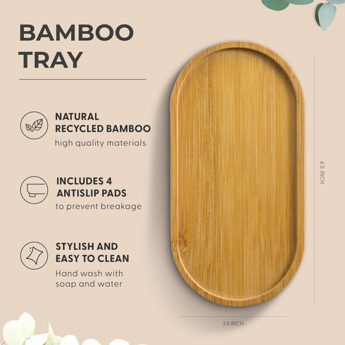 MaisoNovo Bamboo Soap Tray | Wooden-Sink Tray for Bathroom CounterTop | Soap Dispenser Tray | Bathroom Trays for Counter | Bamboo Tray for Bathroo...