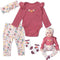 Reborn Baby Dolls Clothes 22 inch Outfit Accessories Flower 4pcs Set for 17-22 Inch Reborn Doll Newborn Girl...