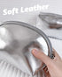 Small Makeup Bag?Cosmetic Bags for Women?Silver Leather Makeup Pouch...