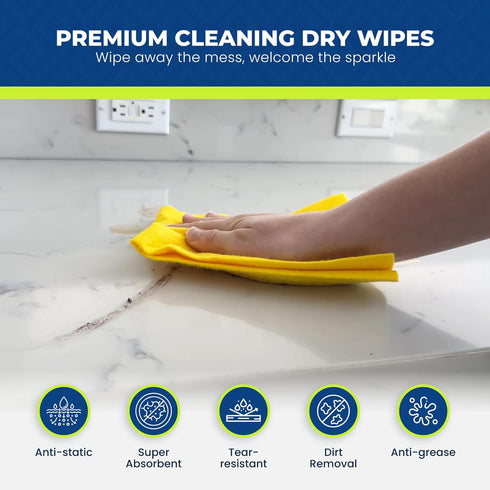 Reusable Cleaning Cloths 10-Pack Of 16X15 IN Extra Large Cleaning Rags - Super Absorbent Durable and Washable Car Rags used for All Purpose of Cle...