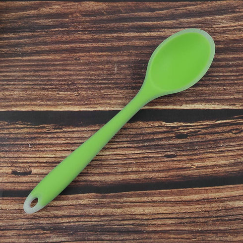 uxcell Silicone Dinner Spoon Table Spoon Dessert Spoon Utensils for Kitchen Restaurant Green...