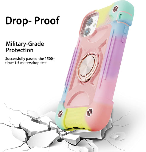 MARKILL Compatible with iPhone 11 Case 6.1 Inch for Girls with 360°Rotate Ring Stand, Military Grade Drop Protection Full Body Cute Case for iPhon...