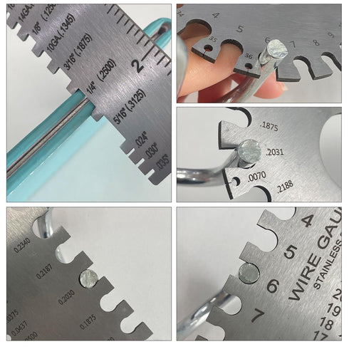 3Pcs Stainless Steel Thickness Wire Gauge, Dual Sided Wire Gauge Sheet Thickness Welding Gauges, Wire Gauge Measurement Tool Accessories...