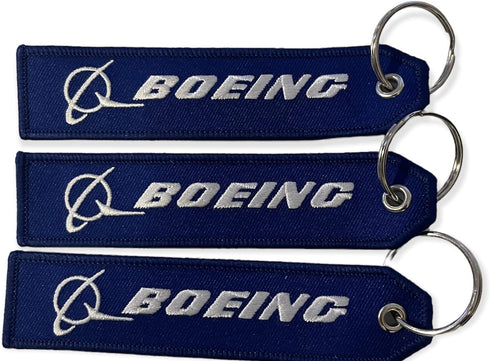 Boeing Keychain | Luggage Tag | airline Logo - Blue (Boeing ) pack 3...