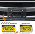 Front License Plate Mounting Kit- Carbon Fiber License Plate Frame and Universal Bracket for 2 Hole Front Bumper, Black Aluminum Car Tag Holder Ad...