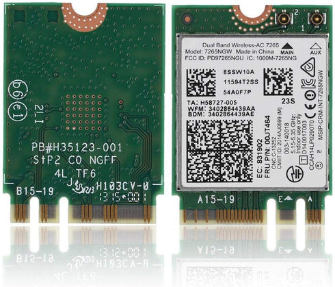 AC 7265 Network Adapter, Dual Band 2.4G/5Ghz Bluetooth Network Card with NGFF M2 Interface, 802.11 a/b/g/n/ac...