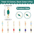 SUPERFINDINGS 12 Colors Glass Connectors 48Pcs Electroplated Crystal Faceted Beads Linking Charms Rhinestone Charm Links with Brass Findings Golde...