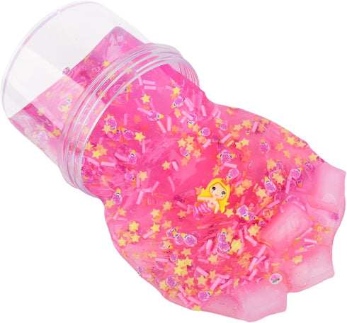 Slime Kit - 4 Pack Jelly Cube Crunchy Slime Kit, with Mermaid, Ice Cream and Teddy Bear Cute Charms, Soft & Non-Sticky Clear Crunchy Slime, Slime ...