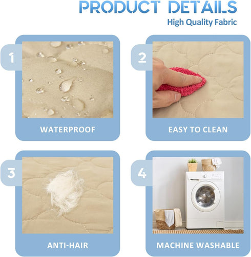 CHHKON Dog Bed Covers Replacement Washable Waterproof Pet Puppy Bed Cover for Dog(Beige,30x20x6 inch)...