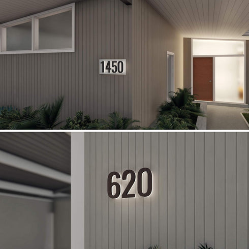 5 Inch House Numbers, ABS-Polymer, Premium Quality, Backlit LED 5000K Illuminated Home Address Number, Lighted House Numbers, Modern Address Numbe...