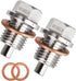 Magnetic Oil Drain Plug M14 X 1.5MM 2 PCS, Stainless Steel Engine Oil Drain Plugs with 4 Pcs Copper Gasket Anti Leakage Replacement for Most Ford ...
