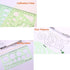 11 Piece Geometric Drawing Template Measuring Ruler, Transparent Green Plastic Ruler with Portable Plastic Bag for, for Studying, Designing and Bu...