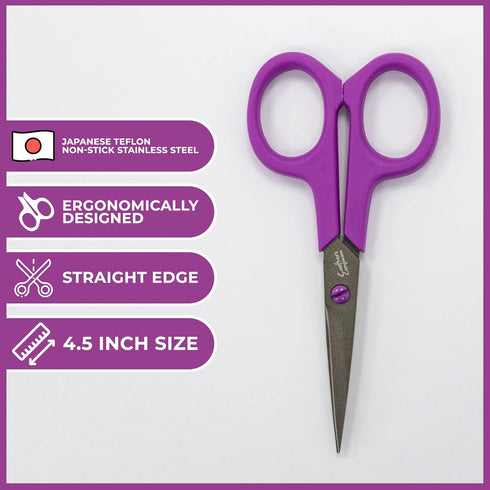 Crafter's Companion Sharp Craft Scissors For Adults - Japanese Precision Stainless Steel Blades - Non-Stick Teflon Coated - Ergonomic Design - Per...
