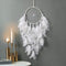 Dremisland White Feathers Dream Catcher Wall Hanging Elegant Wall Art Room Decoration for Windows Balcony Bedroom Wedding Party Gift for Girls and...