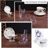 Hipiwe Acrylic Tea Cup Saucer Display Stands Clear Dinnerware Display Easel Stand Teacup Sets Plate Holder, Pack of 5 , High Legs...