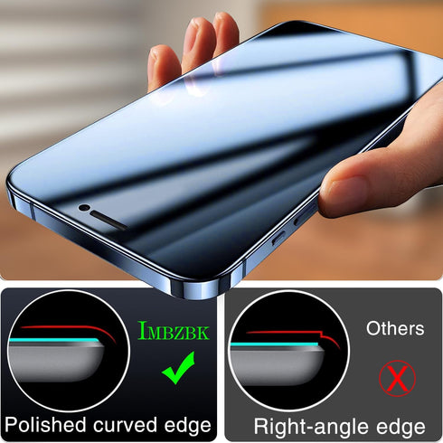IMBZBK 3 Pack Privacy Screen Protector for iPhone 12 Pro Max Tempered Glass with 3 Pack Camera Lens Protector, Accessories 9H Anti Spy for Apple 1...