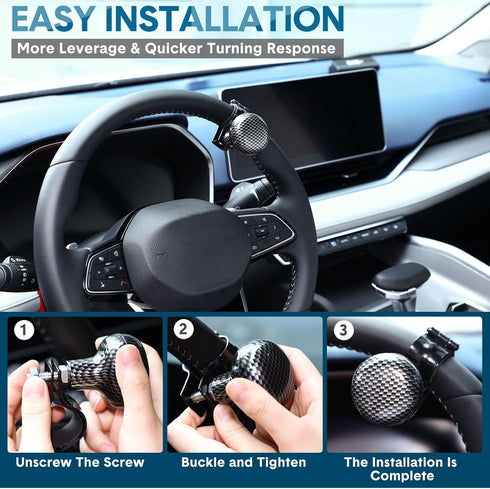 2 Pieces Steering Wheel Spinner Knob Vehicle Steering Wheel Turn Ball Knob Suicide Power Handle Accessories for Cars, Trucks, Tractors, Boats, Gol...