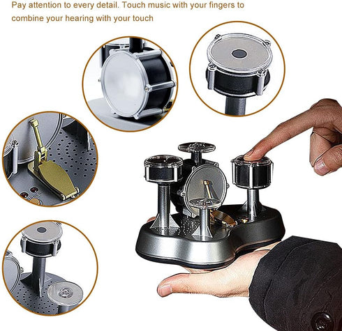 Kids drum set Imports Electronic Mini Finger Drum Desktop Novelty Set with Sounds and Lights,Finger Touch Drum, Novel Desktop Drum Kit (size:A)...