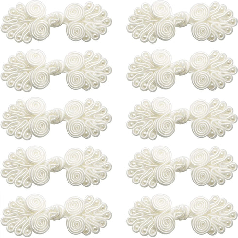 10PCS Chinese Closure Buttons, Chinese Knots Frog Buttons Closure Sewing Buttons Fasteners for DIY Sewing Sweater Cheongsam Cloak Coats Scarf Card...