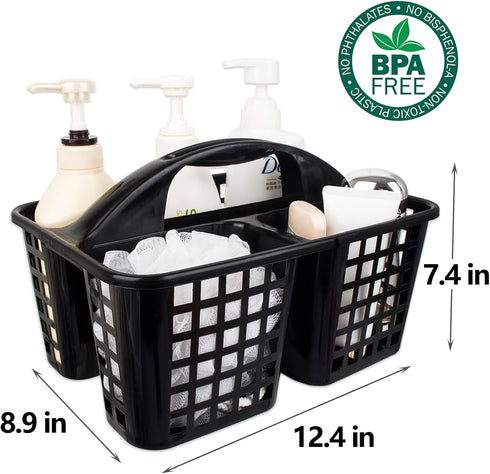JiatuA Portable Shower Caddy Basket with Compartments Cleaning Supplies Organizer with Handle Plastic Storage Divided Tool Bin for Bathroom, Bedro...