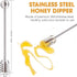 DUGATO Honey Dipper Set (2 Pack, 6.3") - 304 Stainless Steel Honeycomb Sticks for Honey Pot Jar, Syrup Drizzler, Tea & Coffee Stirrer - Elegant Ki...