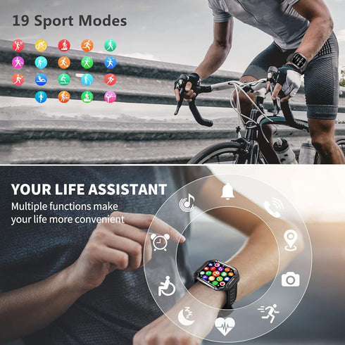 Smart Watches for Men, 1.83" Waterproof Fitness Watch Bluetooth Call Smartwatch for Android iOS Phones with Heart Rate Step Counter - Tactical Out...