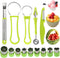 14 Pack Melon Baller Scoop Set - 4 in 1 Stainless Steel Fruit Tool Set Fruit Scooper Seed Remover with Fruit Vegetable Cutter Shapes Set Fruit Pee...