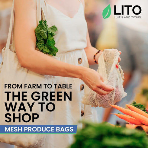 Mesh Produce Bags |Cotton Mesh Bags for Vegetables| Reusable Produce Bags Onion Storage Bags | Mesh Grocery Bag Vegetable Bag Fruit bag Food Bag| ...