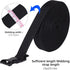 RETON 0.79 Inch Wide 10 Yards Black Nylon Webbing Strap + 20 PCS Adjustable Buckles Plastic Side Release Buckles...