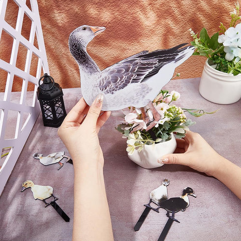 CREATCABIN 4Pcs Duck Yard Art Ground Insert Decorations Acrylic Garden Stake Double Sided Printing Statue Outdoor Stakes Animal Sculpture Sign Yar...