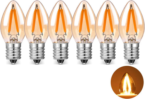 C7 Low Wattage LED Light Bulbs 15Watt,E12 Screw Base Candelabra Night Light Bulbs,1.5W Small Light Bulb 2200K Warm White Salt Light Bulb,Mini LED ...