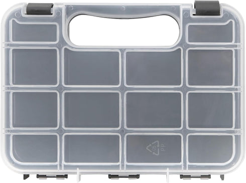 Performance Tool W5189 Durable Plastic Storage Organizer with Full-Height Dividers for Parts and Tools, Flat or Upright Storage with Built-in Feet...