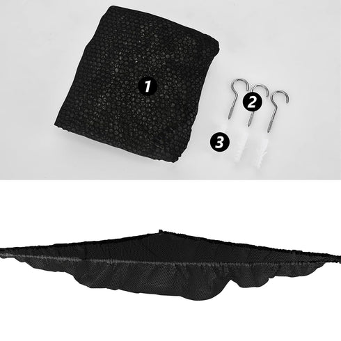 Jumbo Toy Net Hammock for Stuffed Animals KoHuiJoo Wall Sling Corner Extra Large Kids Children Mesh Toy Net Organizer (Black 2 Pack, 70 inch)...