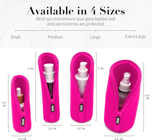 KUSSHI Neoprene Mini Makeup Pouch for Purse and Travel - Small Travel Pouch for Delicate Bottles and Beauty Items - For Foundations, Serums, Perfu...