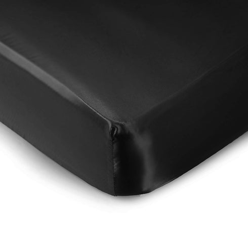 Pro Goleem Satin Soft Crib Sheet Great for Baby with Sensitive Hair Silky Baby Sheet Black 52’’x28’’x8’’ Unisex Fitted Sheet Gift for Boys and Gir...