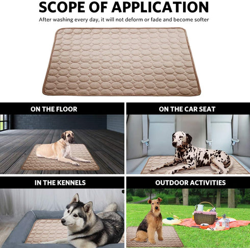 Dog Cooling Mat Pet Cooling Pads Dogs & Cats Pet Cooling Blanket for Outdoor Car Seats Beds (Coffee, 28IN * 40IN)...