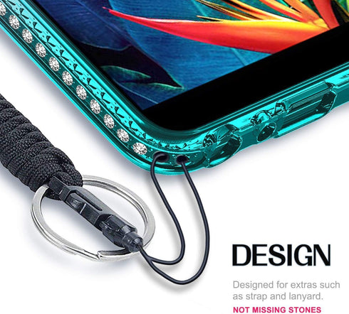 Case for Samsung Galaxy Note 9 with Screen Protector (Maximum Coverage, Flexible TPU Film), Ring Holder/Wrist Strap, Sparkle Glitter Flowing Liqui...