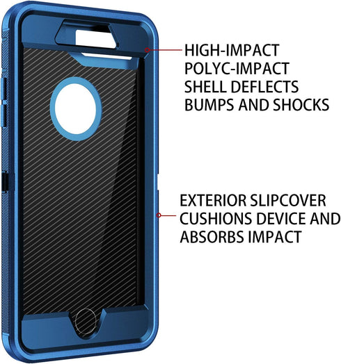 for iPhone 8 Plus,iPhone 7 Plus Case,Built-in Screen Protector, Shockproof 3-Layer Full Body Protection Rugged Heavy Duty High Impact Hard Cover C...