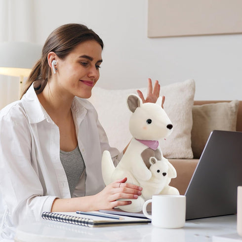 Kangaroo Stuffed Animal Plush Doll - Mother Kangaroo with Removable Child Kangaroo Plushies, Adorable Plushie for Ages 3 and Up, Ideal Gift for To...