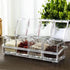 Clear Seasoning Box,4 Spice Jars Condiment Containers with Lids and 4Pcs Spoons 1Pcs Tray Seasoning Organizer for Salt, Sugar,Cardamon, Cinnamon,C...