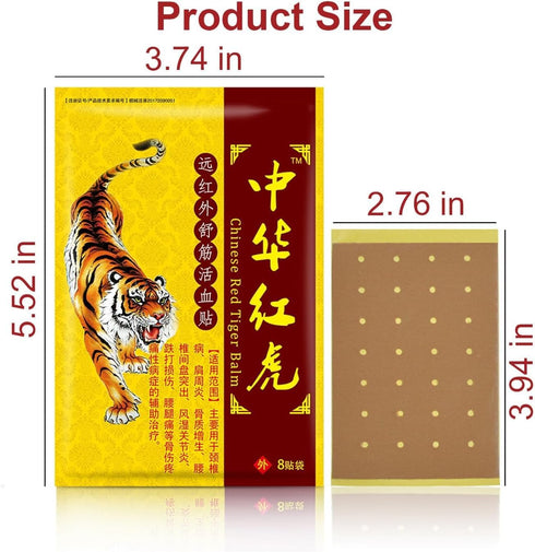 64 pcs Tiger Balm Ultra Strength,Tiger Balm Patches,Chinese Red Tiger Back Patch Ultra Strength Heat Patches for Muscle Joint of Knee Shoulder Nec...