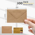 100 Pack 4 x 2.75" Mini Envelopes 120GSM Gift Card Kraft Envelopes Bulk Small Paper Gift Card Sleeves Greeting Card Business Card Brown Tiny Envel...