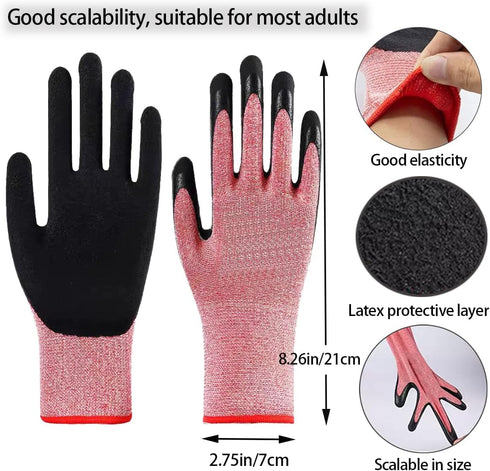 4PCS Gardening Gloves & Shears Scissor & Rose Thorn Stem Stripper Remover Tool, Flower Stem Stripper Tool for Garden & Florist supplies...