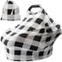 Nursing Cover Breastfeeding Scarf - Baby Car Seat Covers, Infant Stroller Cover, Strechy Carseat Canopy for Boys and Girls ?Black and White Square...