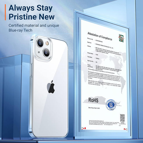 TORRAS for iPhone 13 Case/iPhone 14 Case Clear, Never Yellow, Military Grade Drop Tested, Protective Slim Thin Case for iPhone 13 Phone Case/iPhon...