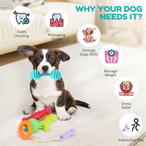 Puppy Chew Toys for Teething, Puppy Toys 6 Pack, Dog Toys for Small Dogs, Squeaky Dog Toy, Puppy Teething Toys for Teeth Cleaning & Gum Massage, A...