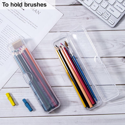 Toothbrush Case 2 Packs, Transparent Toothbrush Travel Case, Plastic Toothbrush Holder Travel Size, 7.87 x 1.85 x 1.18 inches Portable Toothbrush ...